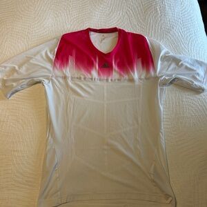 Mens Adidas White & Pink Athletic Top (3/4 Sleeve)